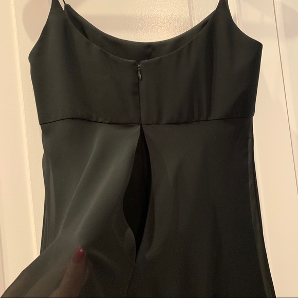 Black Spaghetti Strap Cocktail Georgette Dress - Picture 5 of 9